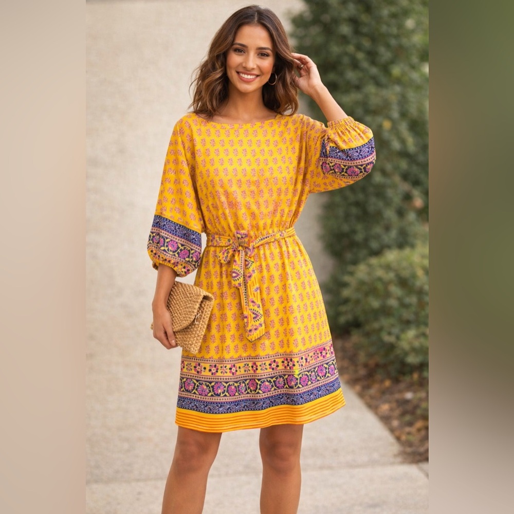 J. Crew NWT dolman sleeve dress, 
re-imagined Block Print. 
lined/pockets MP